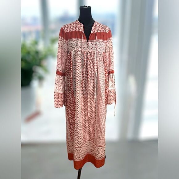 WARM NY 2017 Runway Bell Flare Sleeve Bohemian dress Size Small - Picture 2 of 16